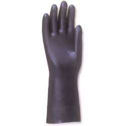 Néoprène. Floqué coton. Gant trempé sans support. Longueur: 330 mm. Epaisseur: 0,76 mm. Paume gaufrée. Coloris noir. La quali ...