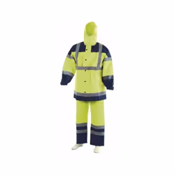 100% polyester Oxford 300D enduit polyuréthane. Veste : bandes rétroréfléchissantes 2 horizontales, 2 brassards et bretelles, ...