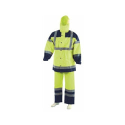 Ensemble De Pluie Haute Visibilite Jaune Fluo - Bleu Taille Xl