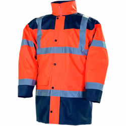 Équipement de signalisation haute visibilité contre les intempéries constitué de 2 vêtements. Parka : Poches intérieures et e ...