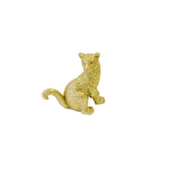 Figurine - NO NAME - Panthère Assise - Résine Dorée - 6 cm - Élégance Chic
