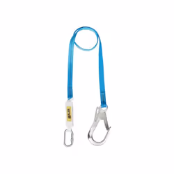 Longe en sangle avec absorbeur d'energie 2m.Connecteur acier à vis ouverture 18mm et connecteurs aluminium ouverture 63mm. ◉  ...