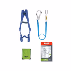 Kit composé de : - 1 harnais Titan™ 1 point. - 1 longe de retenue Titan™ 2m. - 1 mousqueton grande ouverture 63mm et un mousq ...