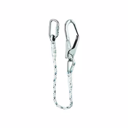 Longe corde en polyamide Ø12 mm longueur 1 m avec 1 mousqueton à vis CS20 ouverture 18 mm et un mousqueton acier zingué ouver ...