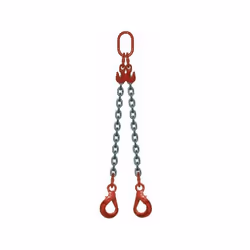 Chaîne et accessoires en acier haute résistance (grade 80). Équipée de crochets à œil à verrouillage automatique. Élingue rég ...