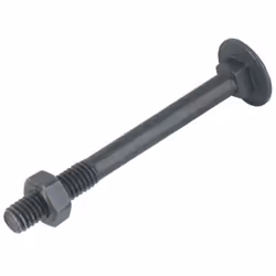 Boulon pour bois tête ronde à collet carré acier zingué noir 7X45 boîte de 200 - ULTIMA - 5037045