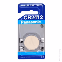Pile bouton lithium blister CR2412 PANASONIC 3V 100mAh