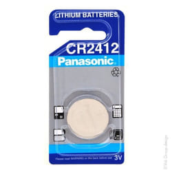 Pile bouton lithium blister CR2412 PANASONIC 3V 100mAh