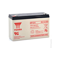 Yuasa - Batterie plomb agm NP12-6 6V 12Ah F6.35