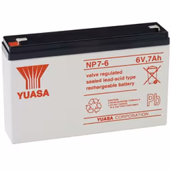 Yuasa NP7-6, Sealed Lead Acid (VRLA), 6 V, Blanc, 7000 mAh, 1,26 kg