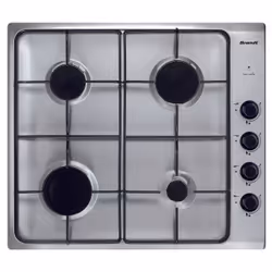 Brandt BPE6410X, Noir, Acier inoxydable, Intégré, Gaz, Acier inoxydable, 4 zone(s), 4 zone(s)