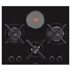 Sauter SPG9465MB, Noir, Intégré, 60 cm, Combi, Verre trempé, 4 zone(s)