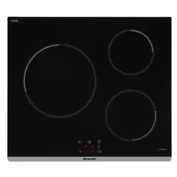 Brandt BPI6362B, Noir, Intégré, 60 cm, Plaque avec zone à induction, 3 zone(s), 3 zone(s)
