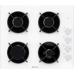 Brandt BPG3400W plaque Blanc Intégré 60 cm Gaz 4 zone(s)