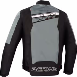 Bering Bario Veste textile moto, noir-gris-blanc, taille M pour Hommes