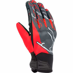 Bering Walshe Gants de moto, noir-gris-rouge, taille XL pour Hommes