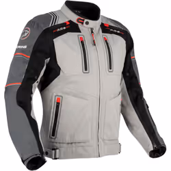 Bering Portland Veste textile moto, noir-gris, taille S pour Hommes