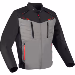 Bering Otago veste textile de moto imperméable, noir-gris, taille 4XL pour Hommes