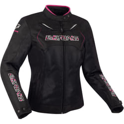 Bering Volga veste textile de moto pour dames imperméable à l’eau, noir-rose, taille 36 pour Femmes