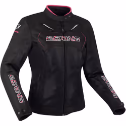 Bering Volga veste textile de moto pour dames imperméable à l’eau, noir-rose, taille 38 pour Femmes