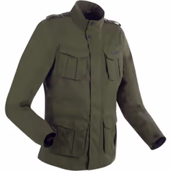 Bering Norris Evo veste textile de moto imperméable, vert-brun, taille L pour Hommes