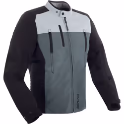 Bering Crosser veste textile de moto imperméable, noir-gris, taille M pour Hommes