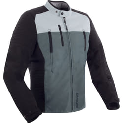 Bering Crosser veste textile de moto imperméable, noir-gris, taille M pour Hommes