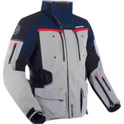 Bering Freeway veste textile de moto imperméable, gris-bleu, taille XL pour Hommes