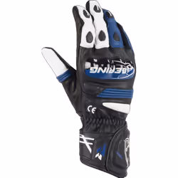 Bering Snap Gants de moto, noir-blanc-bleu, taille M pour Hommes
