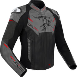 Bering Snap Veste de moto en cuir/textile, noir-gris, taille L pour Hommes