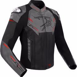 Bering Snap Veste de moto en cuir/textile, noir-gris, taille XL pour Hommes