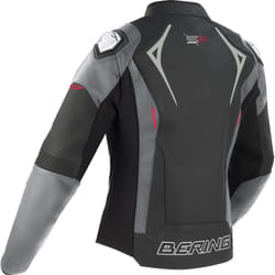 Bering Snap Veste en cuir/textile pour femme, noir-gris, taille 38 pour Femmes