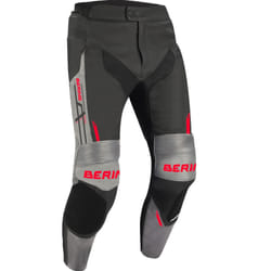 Bering Snap Pantalon de moto en cuir/textile, noir-gris, taille M pour Hommes