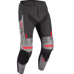 Bering Snap Pantalon de moto en cuir/textile, noir-gris, taille XL pour Hommes