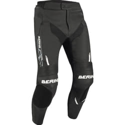 Bering Snap Pantalon de moto en cuir/textile, noir-blanc, taille L pour Hommes