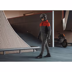 Bering Hoodiz Vented Sweat à capuche zippé moto, noir-gris-rouge, taille 2XL pour Hommes