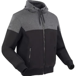 Bering Hoodiz Vented Sweat à capuche zippé moto, noir-gris, taille 4XL pour Hommes