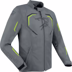 Bering Dundy veste textile de moto imperméable, gris-jaune, taille 3XL pour Hommes