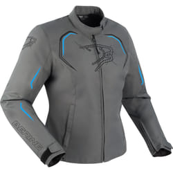 Bering Dundy veste textile de moto pour dames imperméable à l’eau, gris-bleu, taille 46 pour Femmes