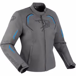 Bering Dundy veste textile de moto pour dames imperméable à l’eau, gris-bleu, taille 48 pour Femmes