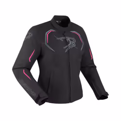 Bering Dundy veste textile de moto pour dames imperméable à l’eau, noir-rose, taille 38 pour Femmes