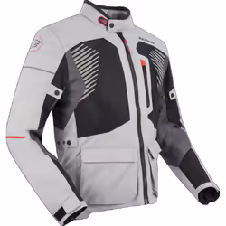 Bering Bakundu veste textile de moto imperméable, noir-gris-rouge, taille 2XL pour Hommes