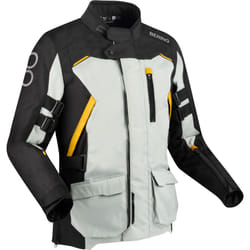 Bering Zephyr veste textile de moto imperméable, noir-gris, taille 4XL pour Hommes