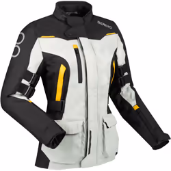 Bering Zephyr veste textile de moto pour dames imperméable à l’eau, noir-gris-jaune, taille 40 pour Femmes