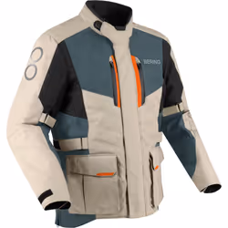 Bering Siberia Veste textile de moto imperméable, beige, taille XL pour Hommes