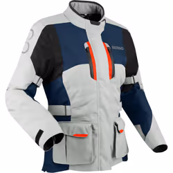 Bering Siberia imperméable dames moto textile veste, gris-rouge-bleu, taille 36 pour Femmes
