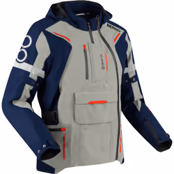 Bering Austral GTX veste textile de moto imperméable, gris-rouge-bleu, taille 3XL pour Hommes
