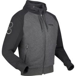 Bering Lynx Sweat à capuche zippé moto, noir-gris, taille L pour Hommes