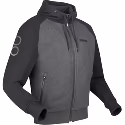Bering Lynx Sweat à capuche zippé moto, noir-gris, taille M pour Hommes
