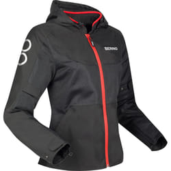Bering Profil Veste textile de moto pour femmes, noir-rouge, taille 38